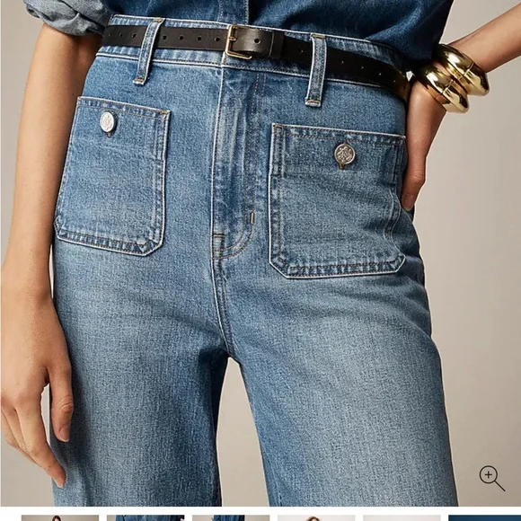 J. Crew NWT High-rise Sailor denim trouser in 1996 semi-stretch - Picture 3 of 10
